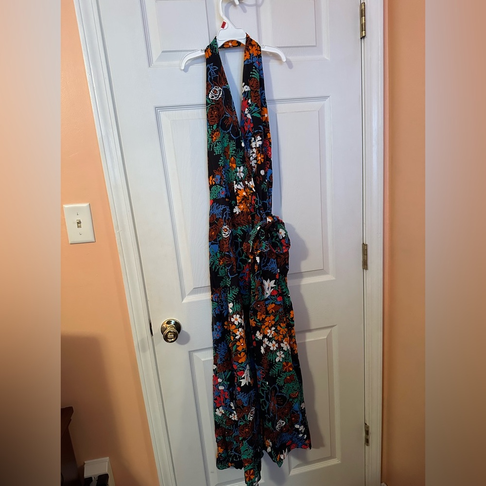 Gorgeous Floral-Wrap Halter Dress.